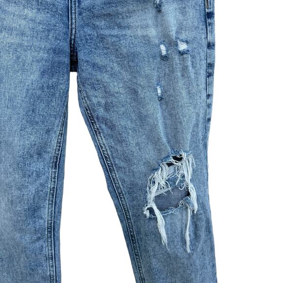 Old Navy Petite SZ 4P Sky Hi Straight Jeans Extra Hi-Rise Distressed Button-Fly - Picture 3 of 9